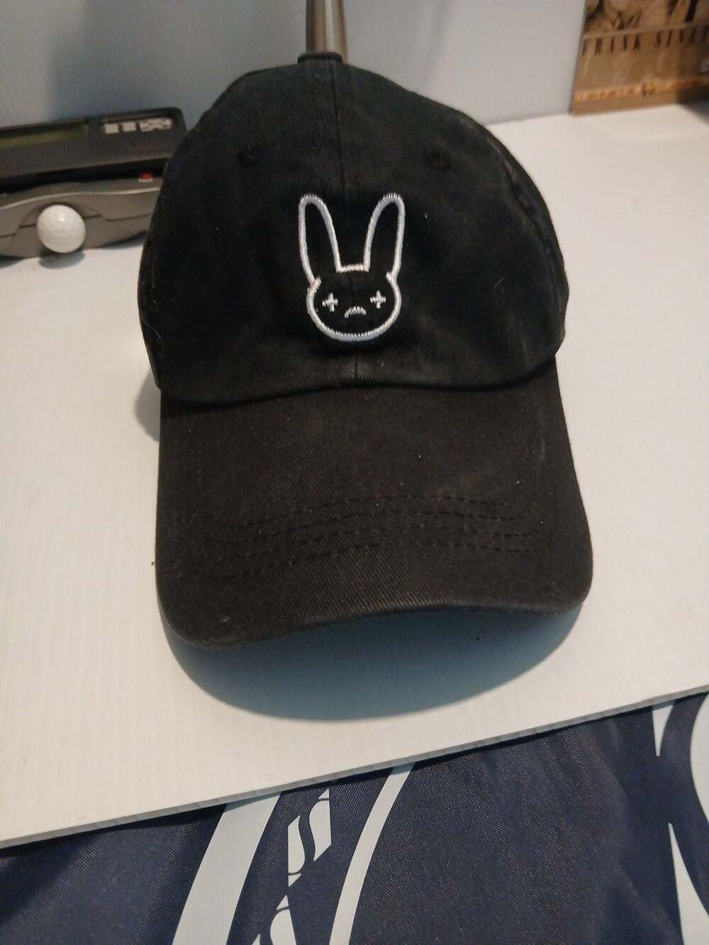 Bad Bunny Embroidered Logo Black Adjustable Dad Hat